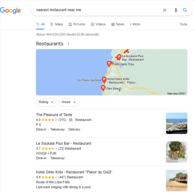 nearest restaurant near me Google Search